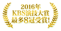2016年　KBS演技大賞　最多8冠受賞！